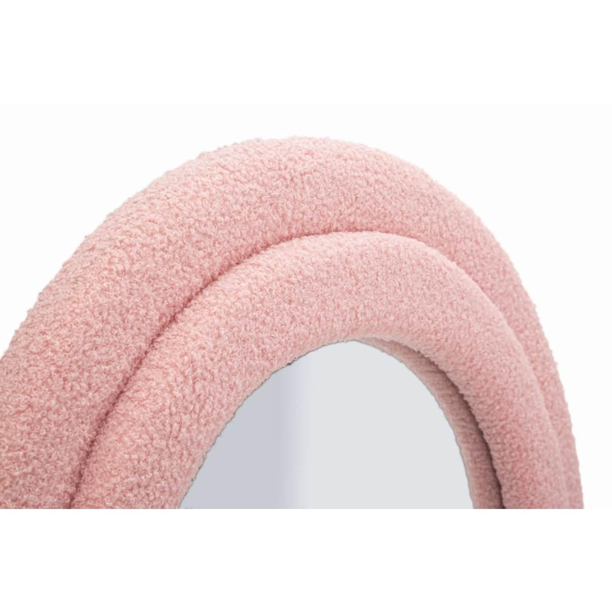 Specchio da muro teddy rosa cm 60x4x160 (misura specchio cm 39x137)