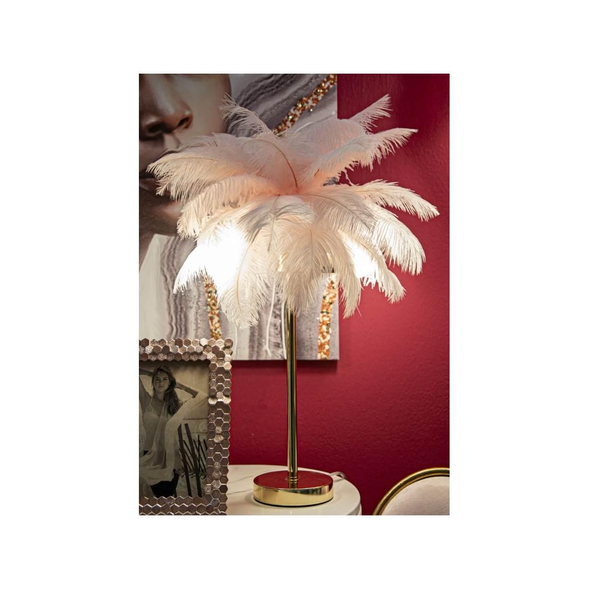 Lampada da tavolo palm rosa cm Ø 40x55