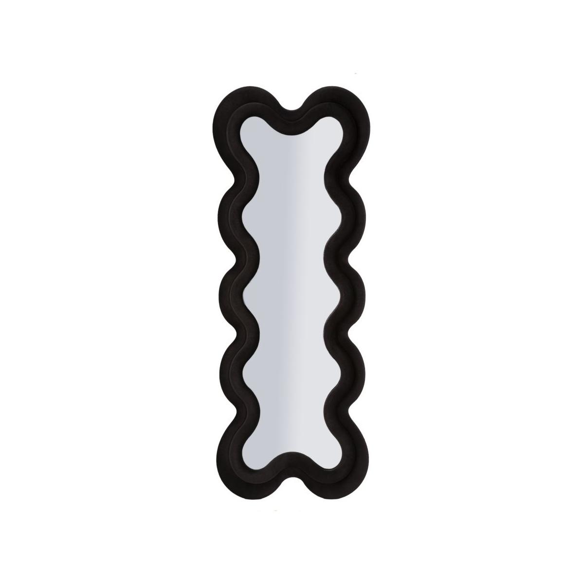 Specchio da muro monica nero cm 58x4x160  (misura specchio cm 39x124)