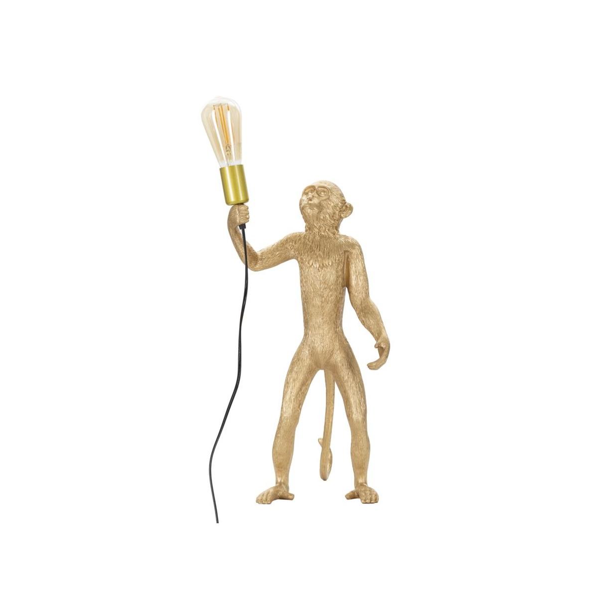 Lampada da tavolo monkey oro cm 26x34x55