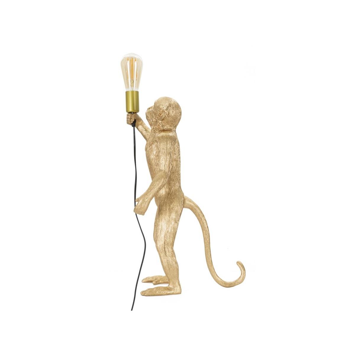 Lampada da tavolo monkey oro cm 26x34x55