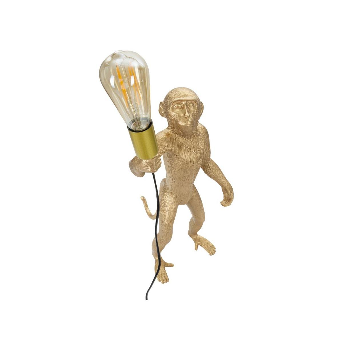 Lampada da tavolo monkey oro cm 26x34x55