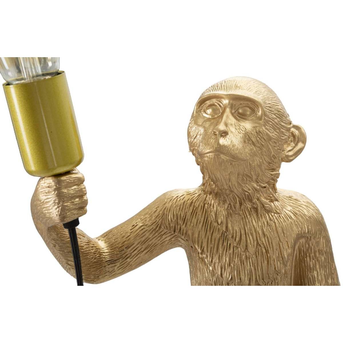 Lampada da tavolo monkey oro cm 26x34x55