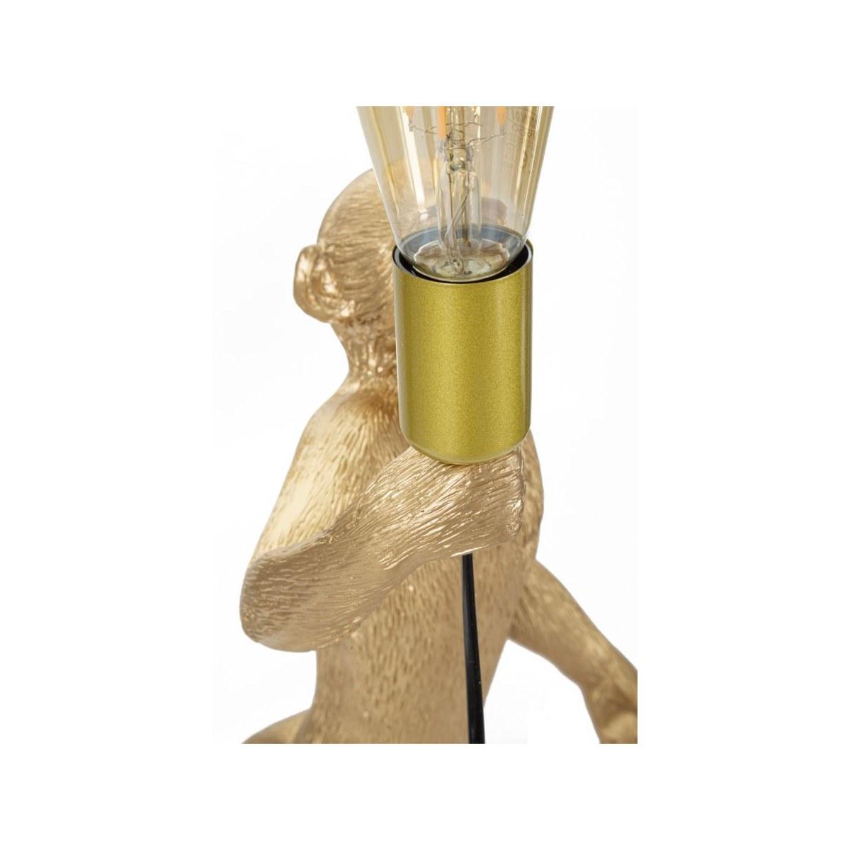 Lampada da tavolo monkey oro cm 26x34x55