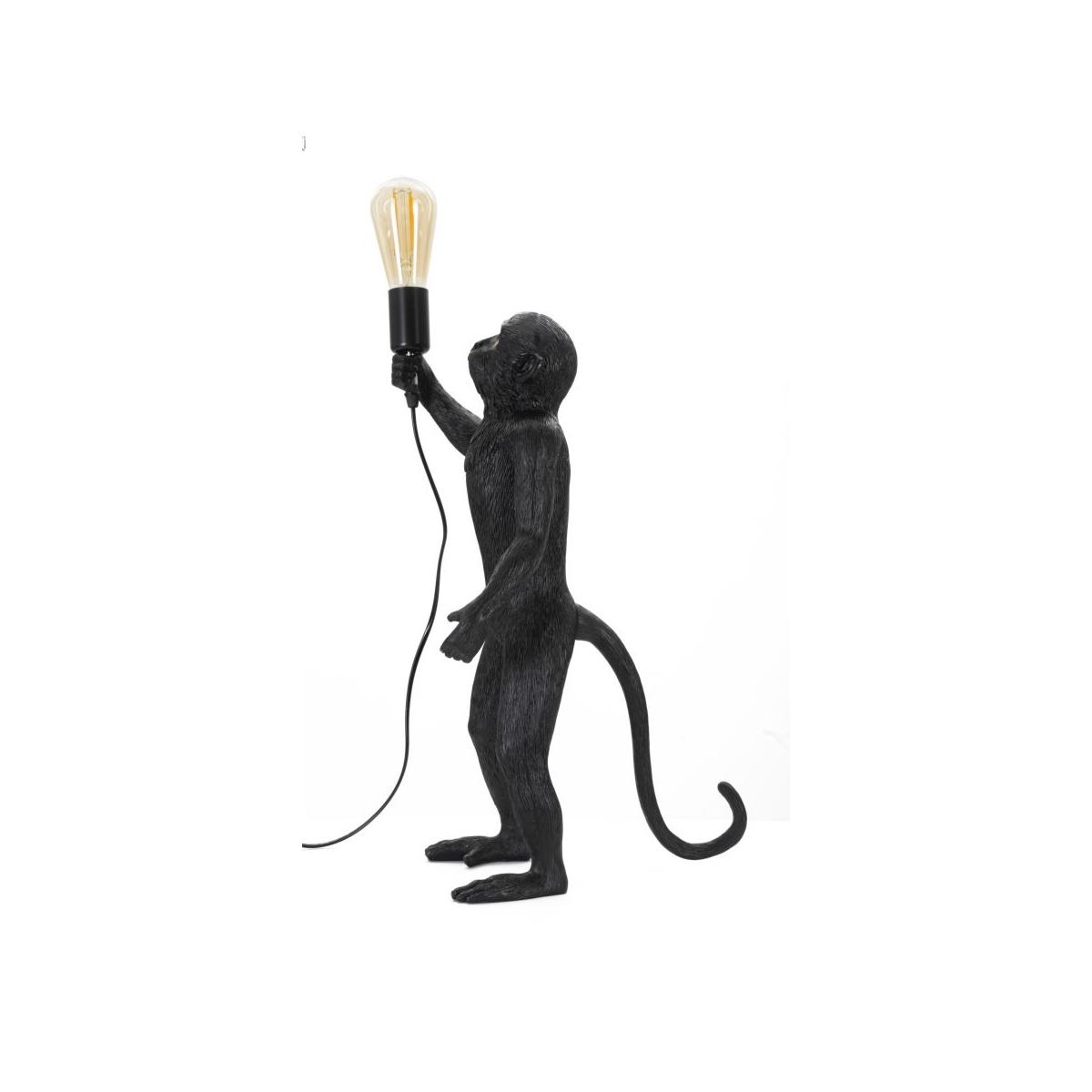 Lampada da tavolo monkey nero cm 26x34x55
