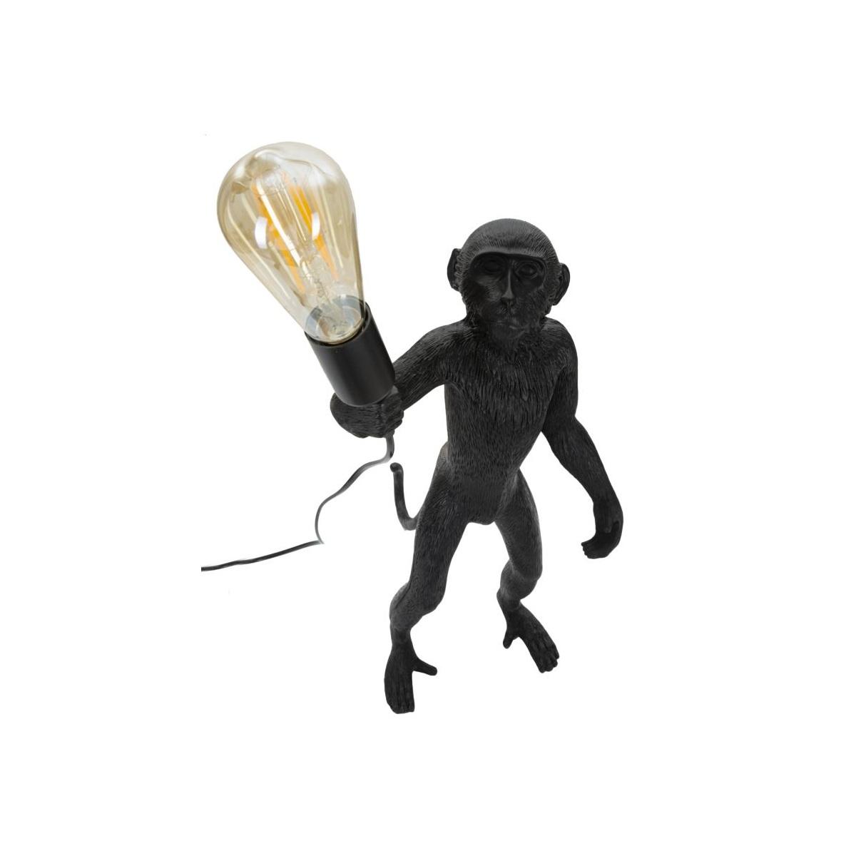 Lampada da tavolo monkey nero cm 26x34x55