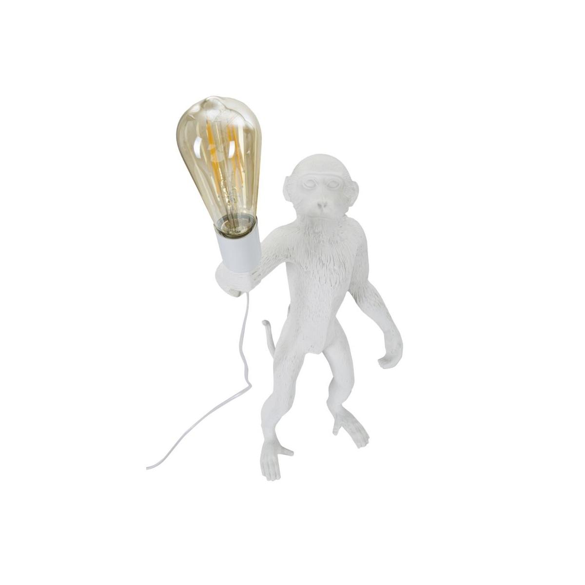 Lampada da tavolo monkey bianco cm 26x34x55
