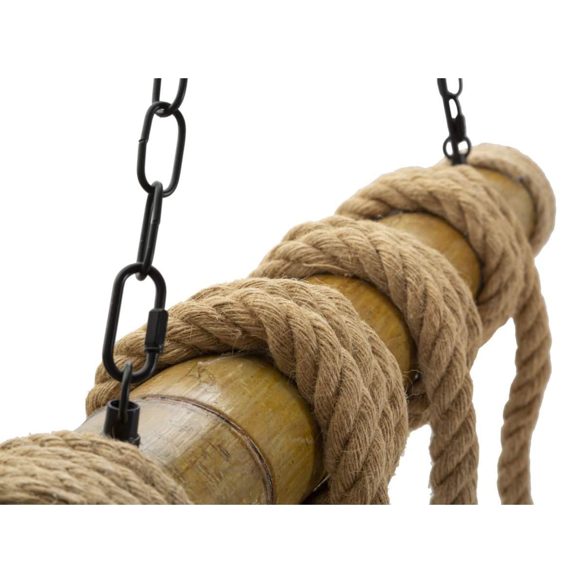Lampadario bamboo/rope cm 80x15x120