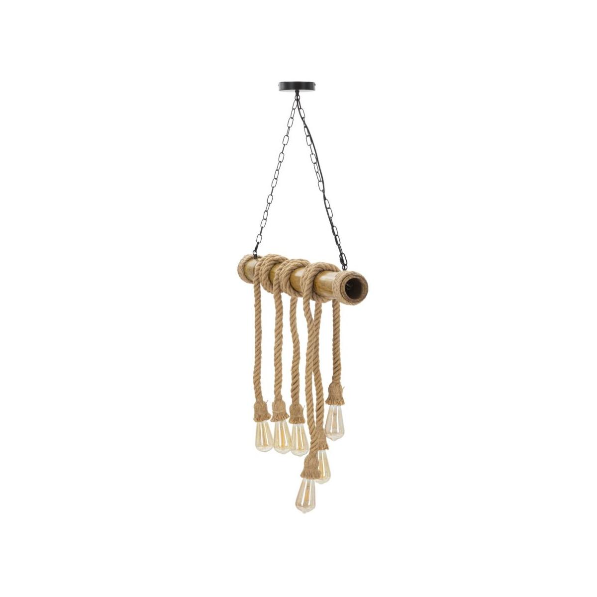 Lampadario bamboo/rope cm 80x15x120