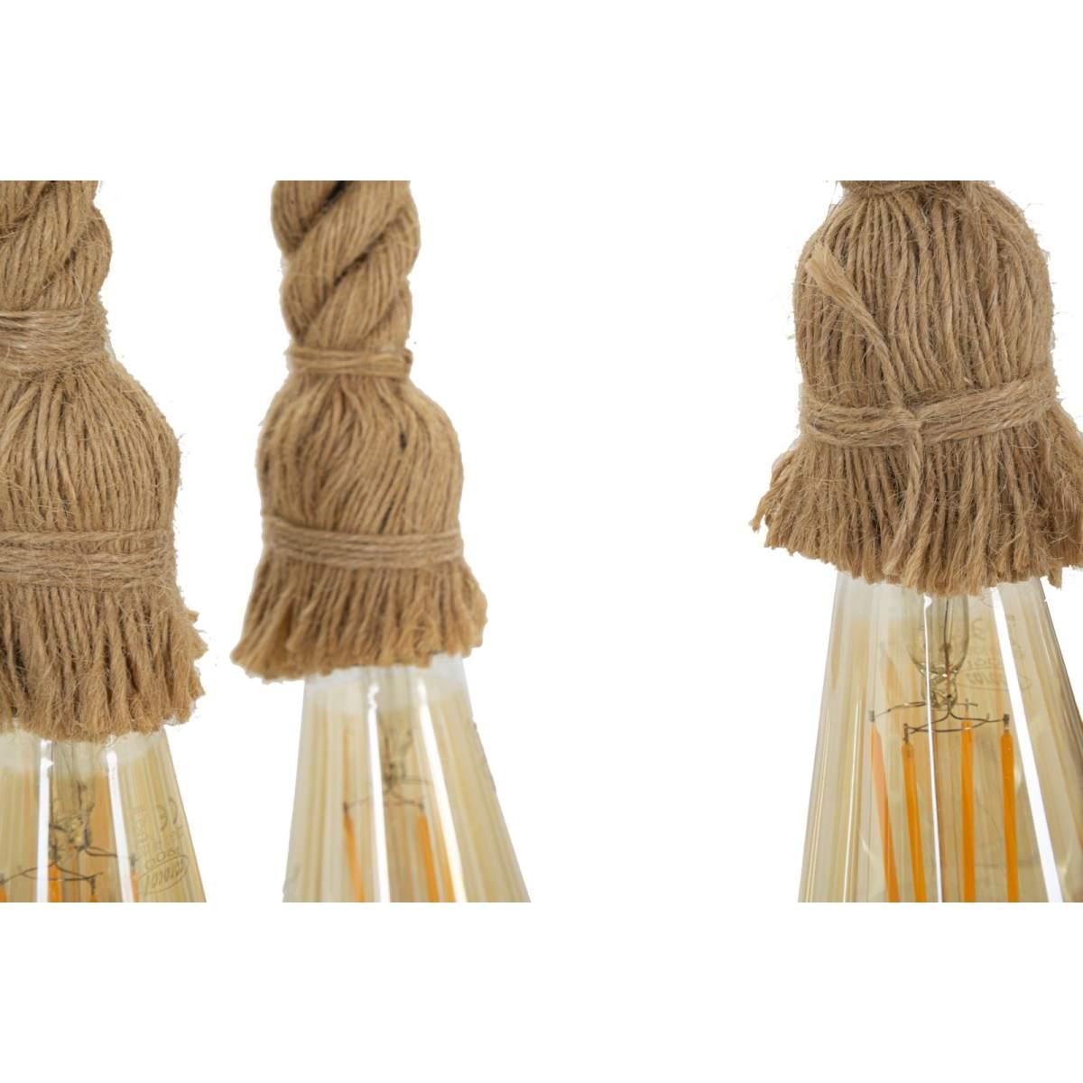 Lampadario bamboo/rope cm 80x15x120