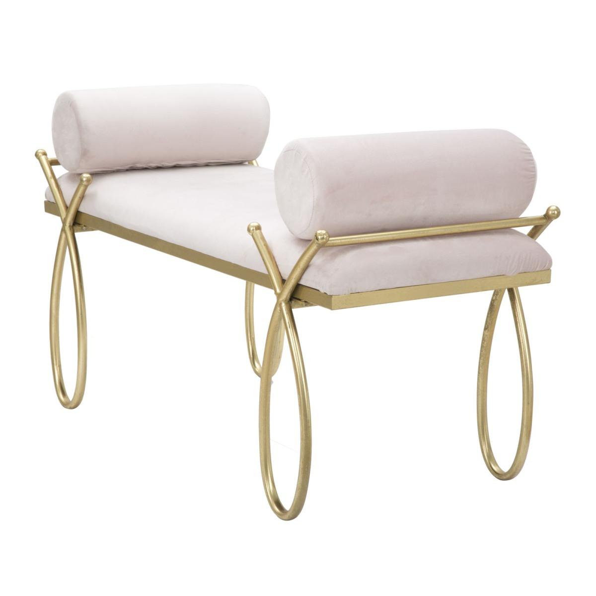 Panca ribbon rosa cm 112,5x49x53