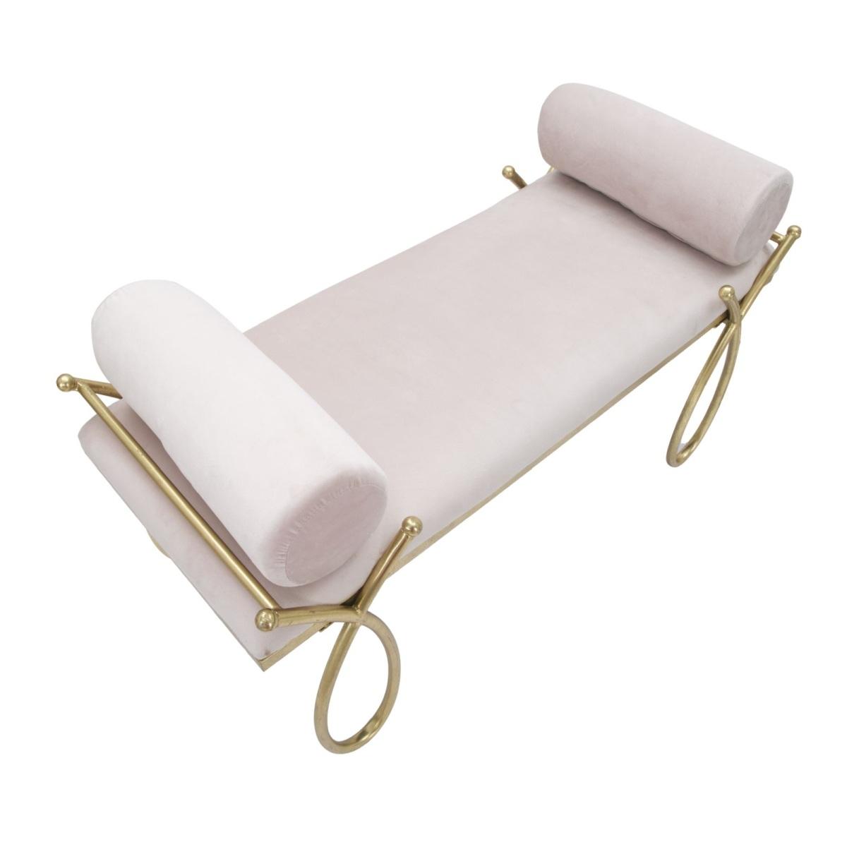 Panca ribbon rosa cm 112,5x49x53