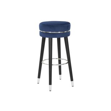 Sgabello bar paris blu/silver cm Ø 35x74