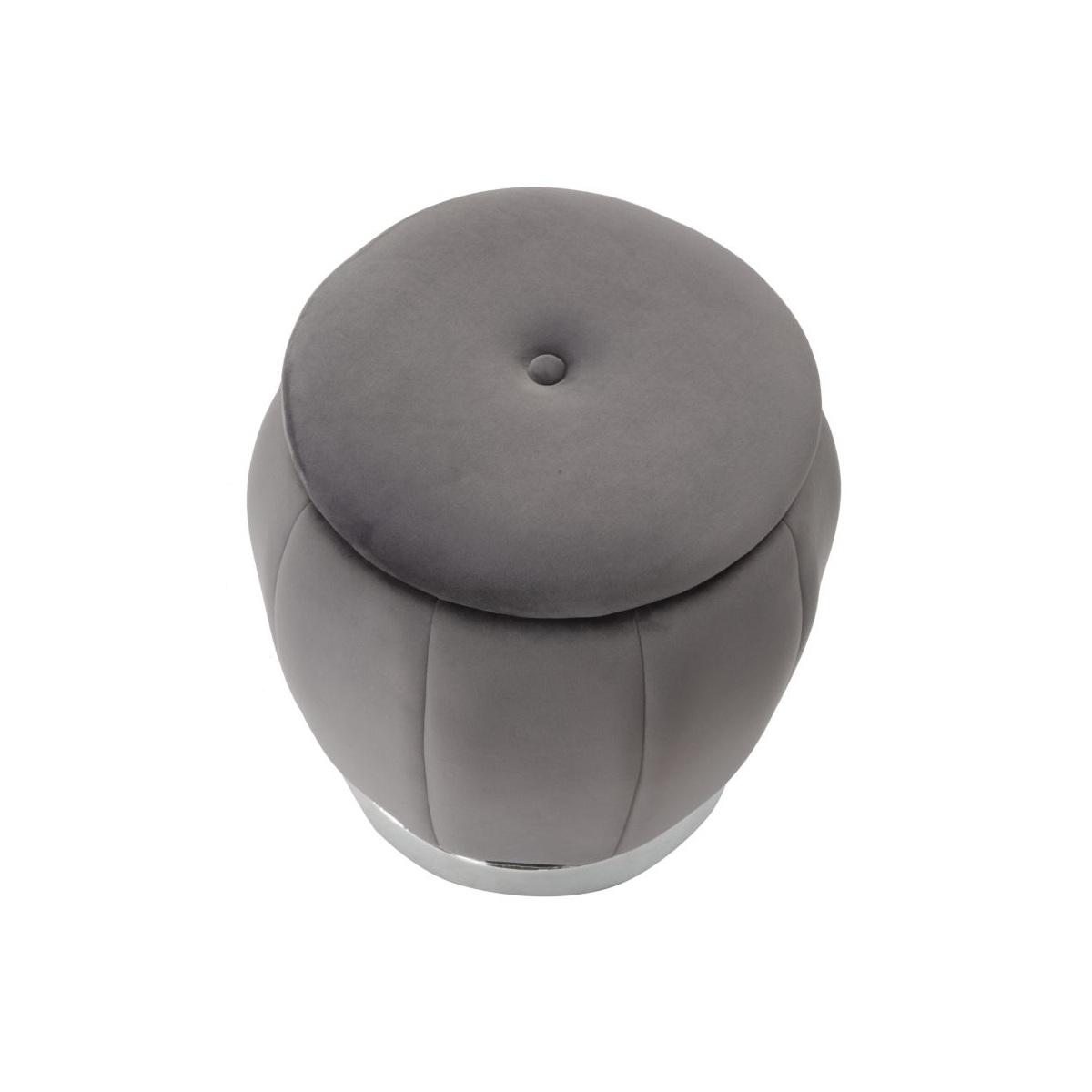 Puff/contenitore paris grigio/silver cm Ø 43x43
