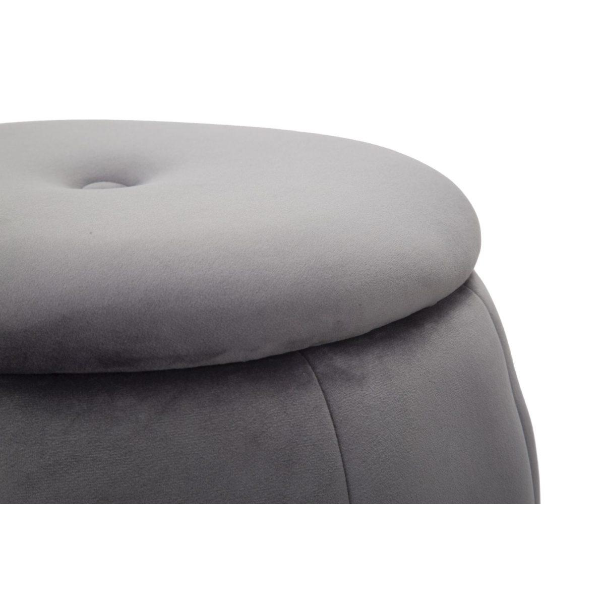 Puff/contenitore paris grigio/silver cm Ø 43x43