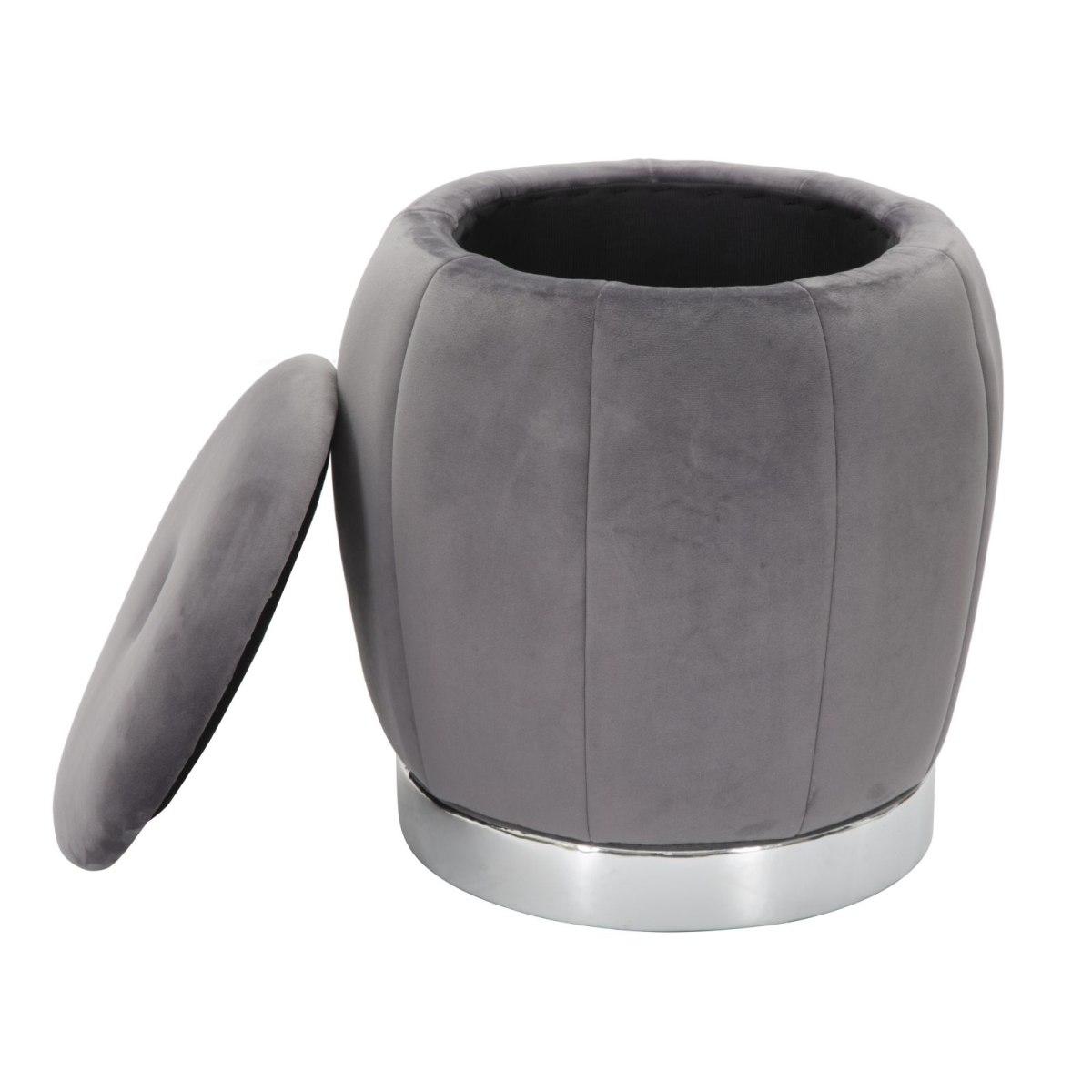 Puff/contenitore paris grigio/silver cm Ø 43x43