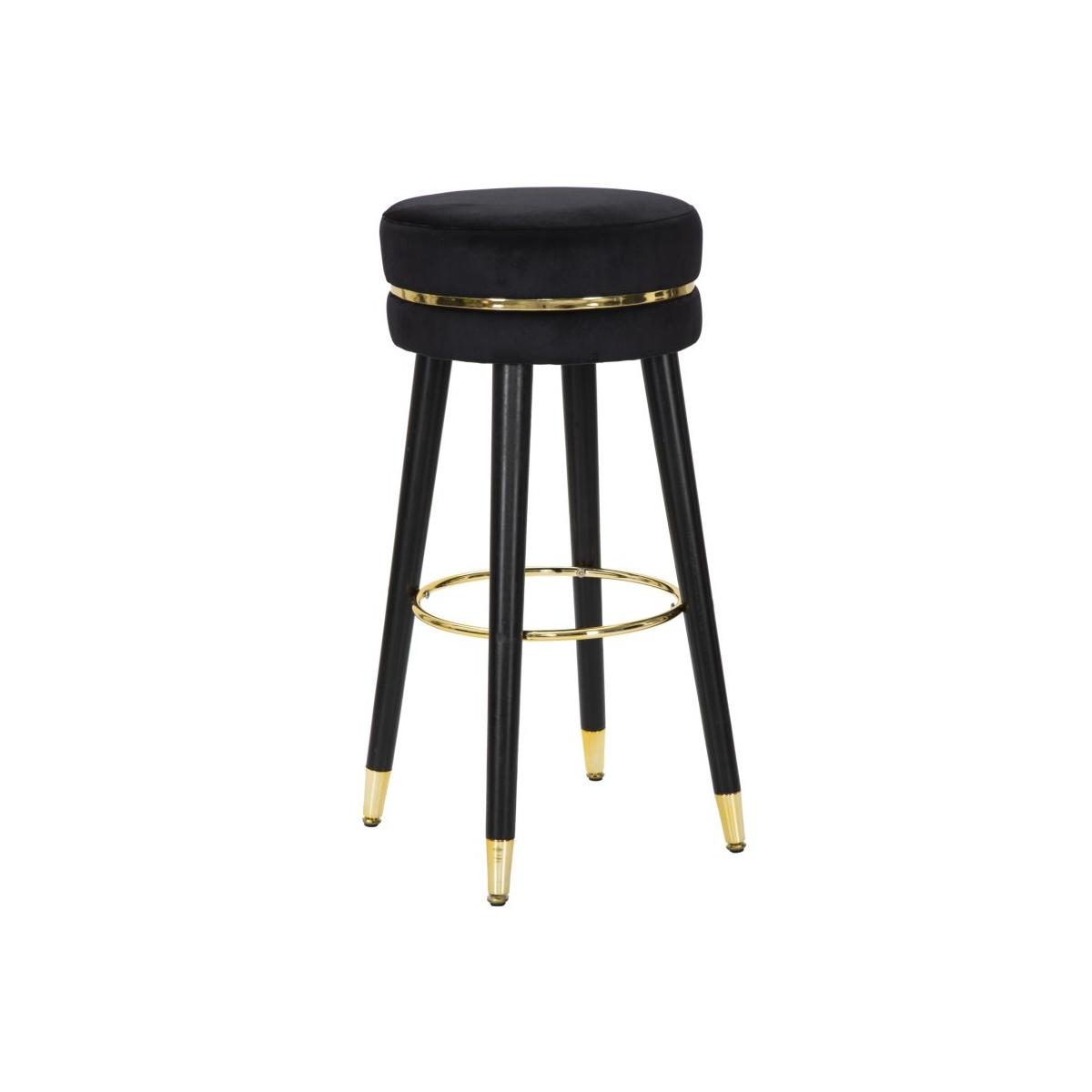 Sgabello bar paris nero/gold cm Ø 35x74