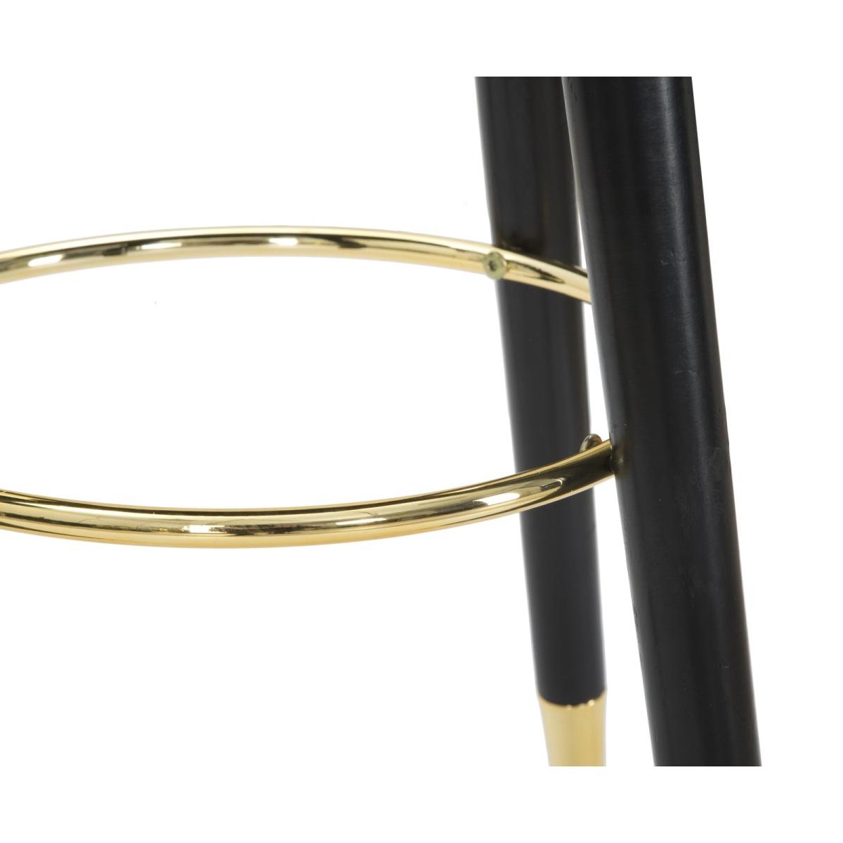Sgabello bar paris nero/gold cm Ø 35x74
