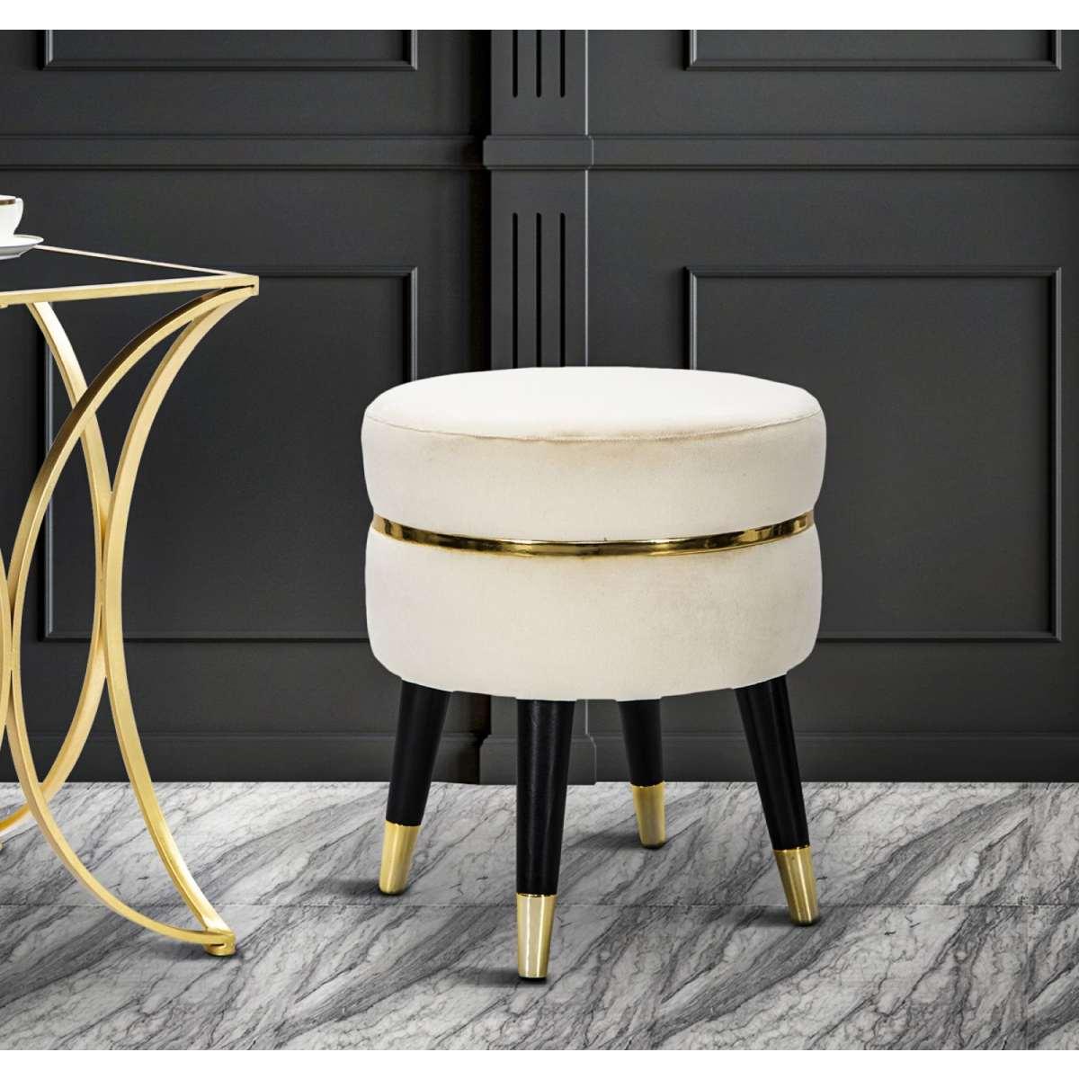 Sgabello paris crema/gold cm Ø 35x40,5