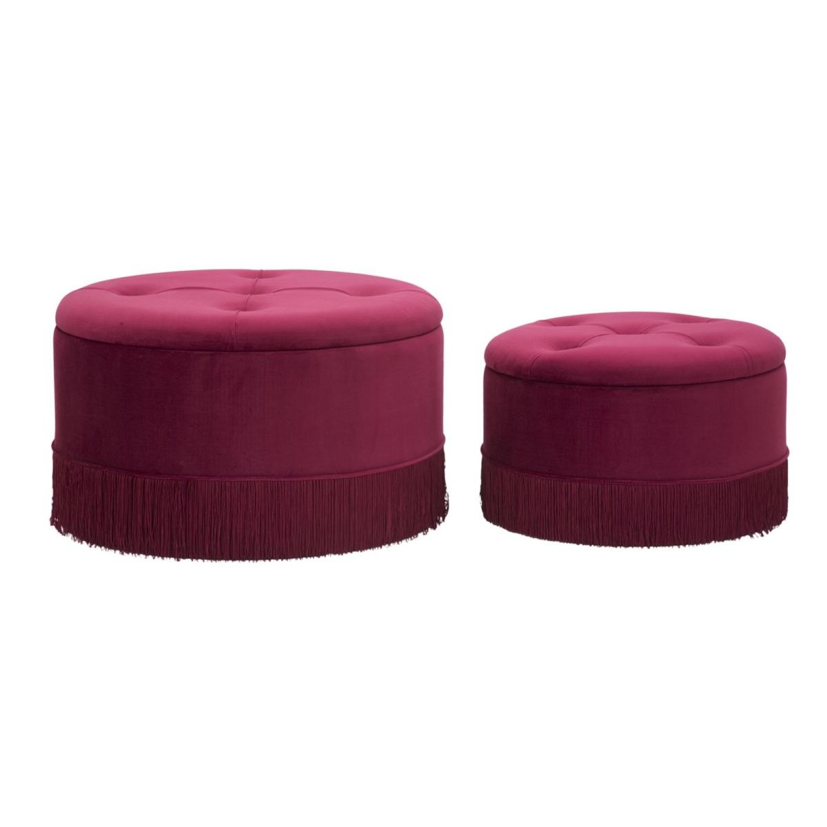 Puff/contenitore lines new coppia bordeaux cm Ø 71x41-55x33