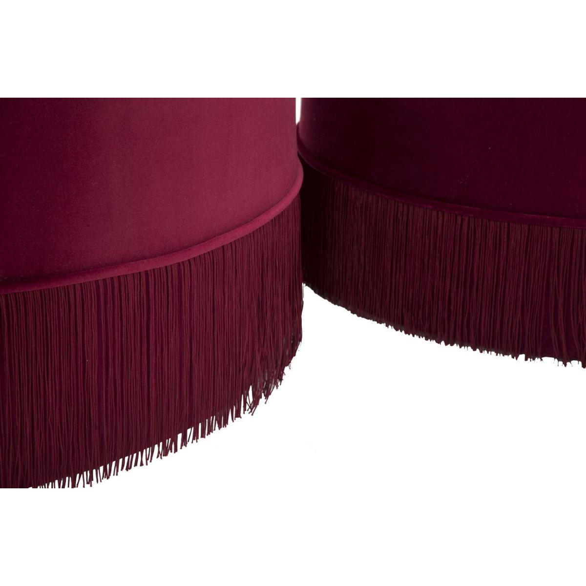 Puff/contenitore lines new coppia bordeaux cm Ø 71x41-55x33