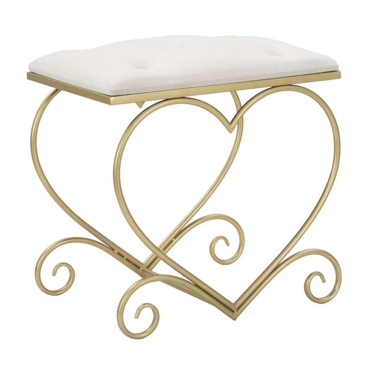 Sgabello heart crema cm 50x37,5x51,5