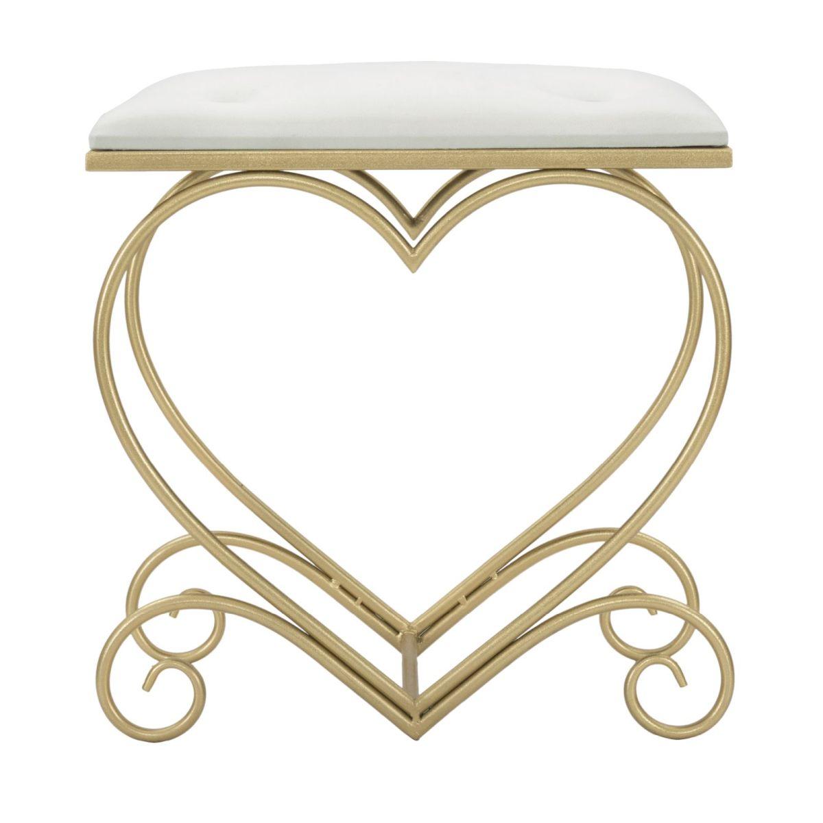 Sgabello heart crema cm 50x37,5x51,5