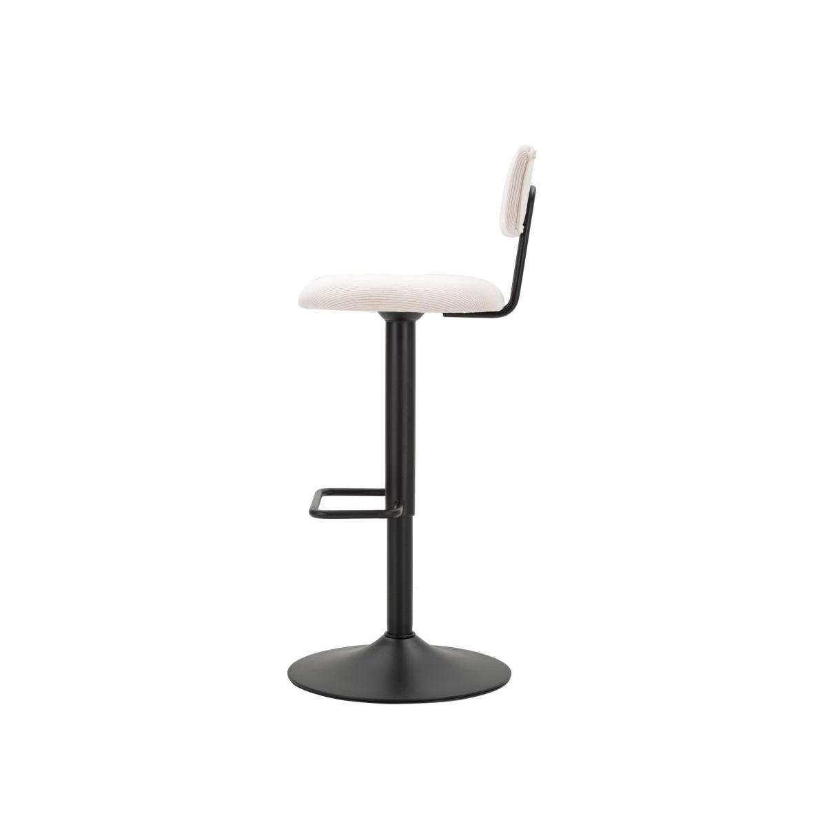 Sgabello bar light bianco cm 41x47,5x85-106,5(seduta cm 61-83) set 2 pz