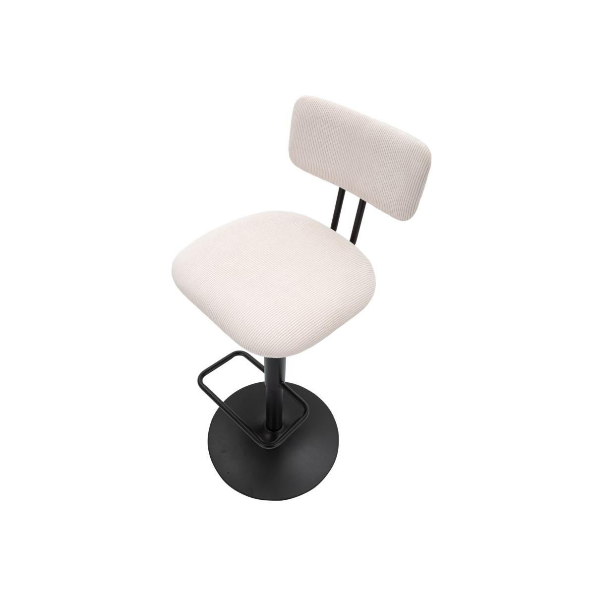 Sgabello bar light bianco cm 41x47,5x85-106,5(seduta cm 61-83) set 2 pz