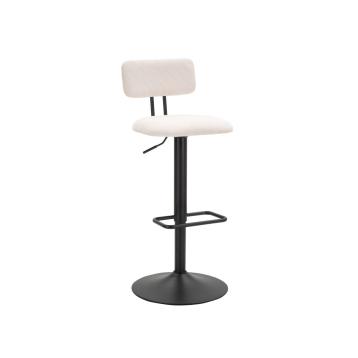 Sgabello bar light bianco cm 41x47,5x85-106,5(seduta cm 61-83) set 2 pz