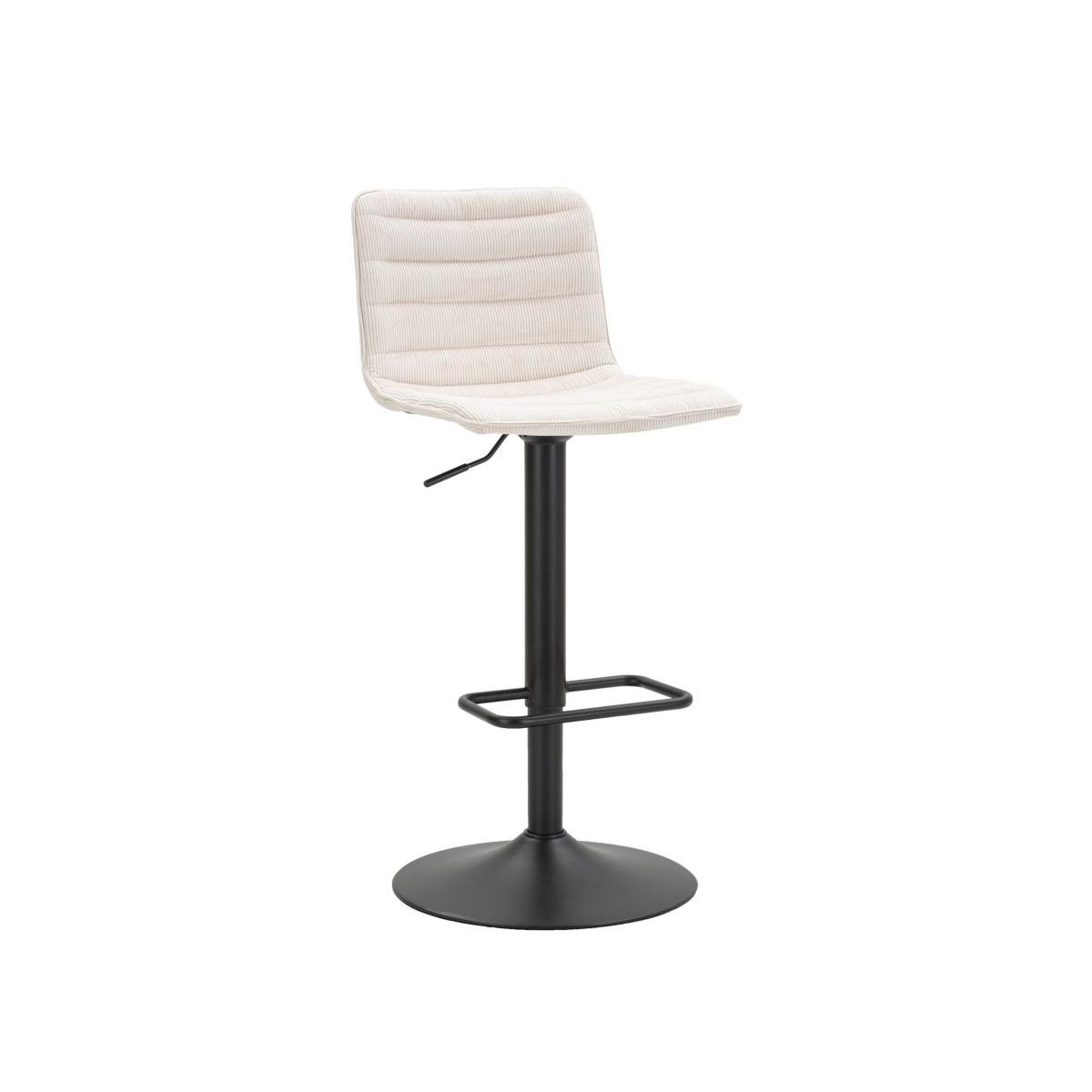 Sgabello bar high bianco cm 43x49,5x85,5-107(seduta cm 61-82,5) set 2 pz