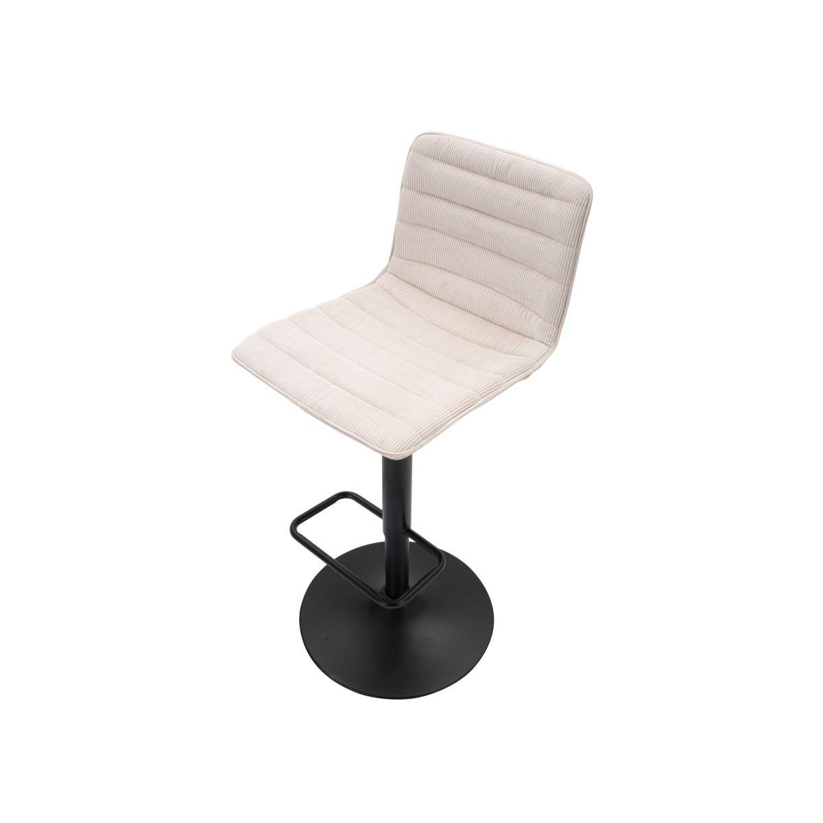 Sgabello bar high bianco cm 43x49,5x85,5-107(seduta cm 61-82,5) set 2 pz