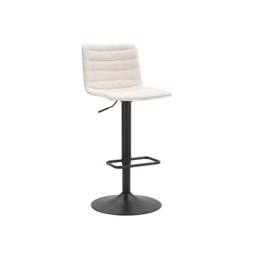 Sgabello bar high bianco cm 43x49,5x85,5-107(seduta cm 61-82,5) set 2 pz