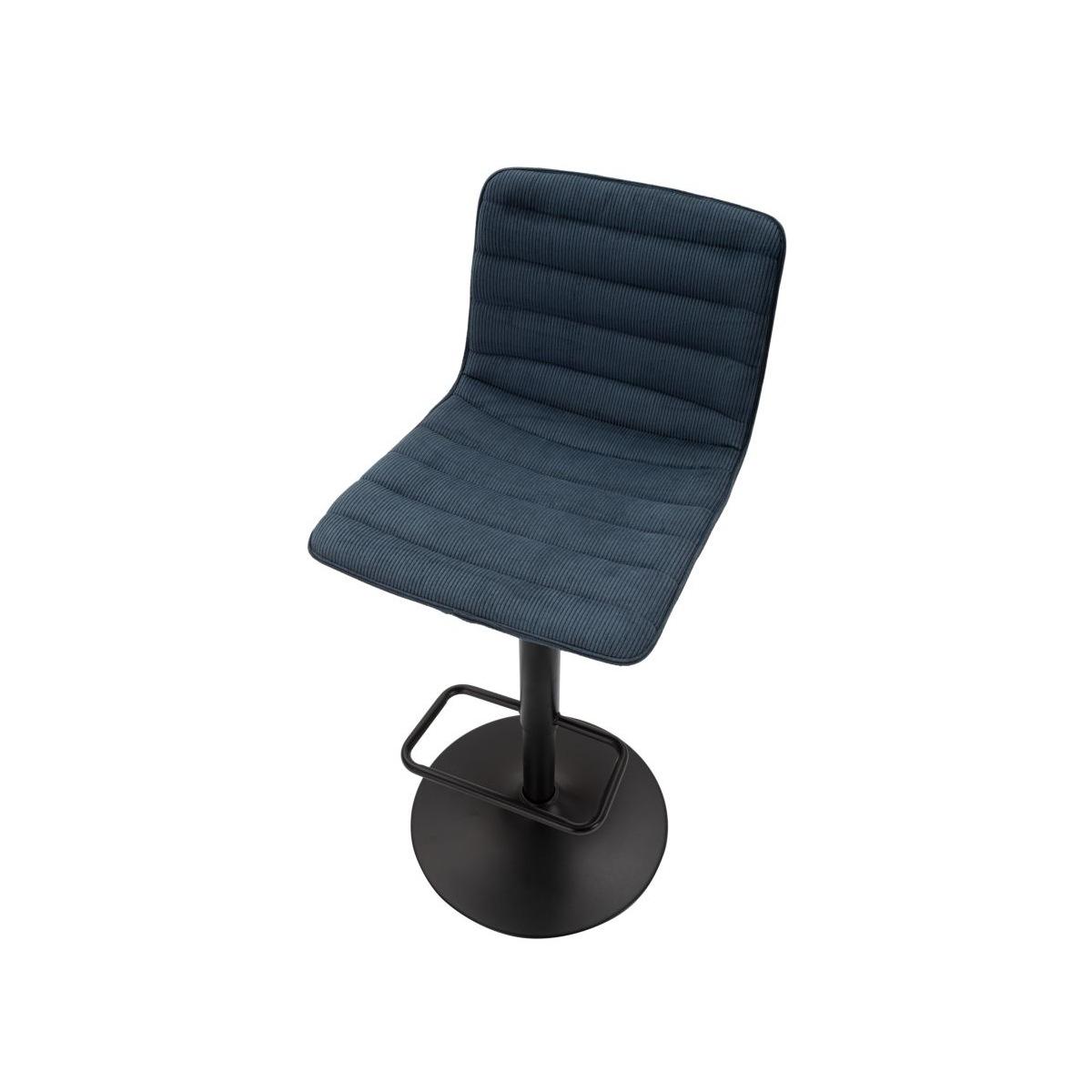 Sgabello bar high navy cm 43x49,5x85,5-107(seduta cm 61-82,5) set 2 pz
