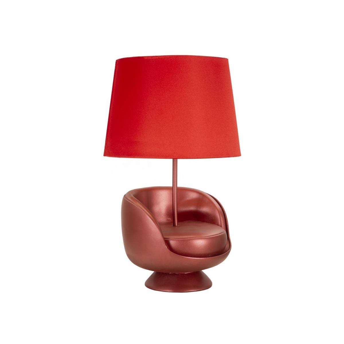 Lampada da comodino midcentury rossa cm Ø 26x43