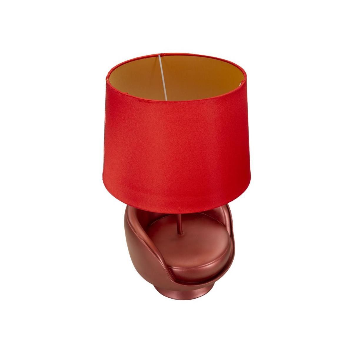Lampada da comodino midcentury rossa cm Ø 26x43