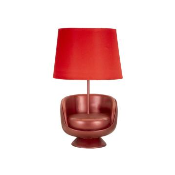 Lampada da comodino midcentury rossa cm Ø 26x43