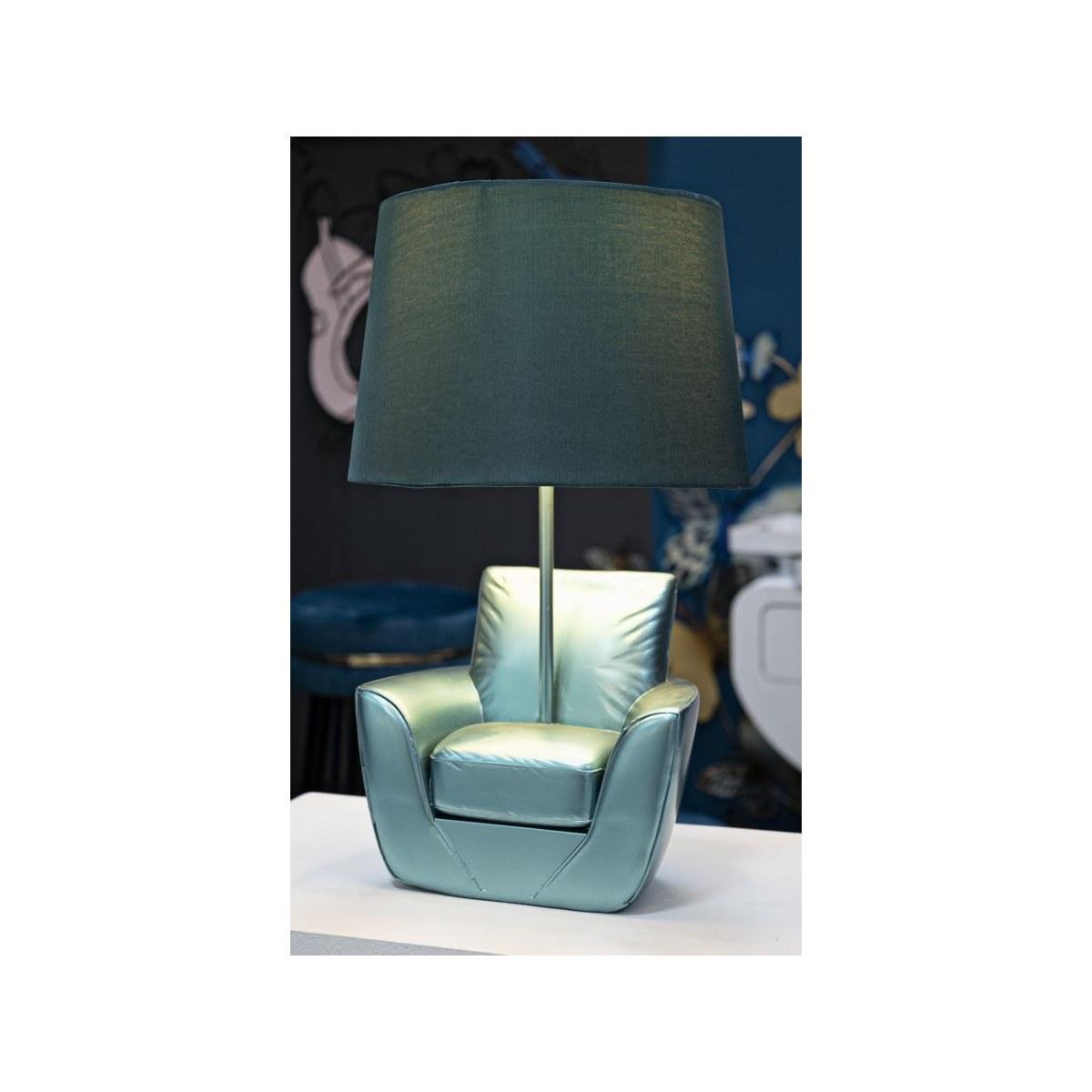 Lampada da comodino midcentury turchese cm Ø 26x43