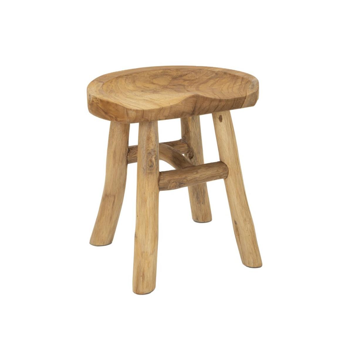 Sgabello sel in teak riciclato cm 40x32x42 (pezzi unici - non rip. in serie)