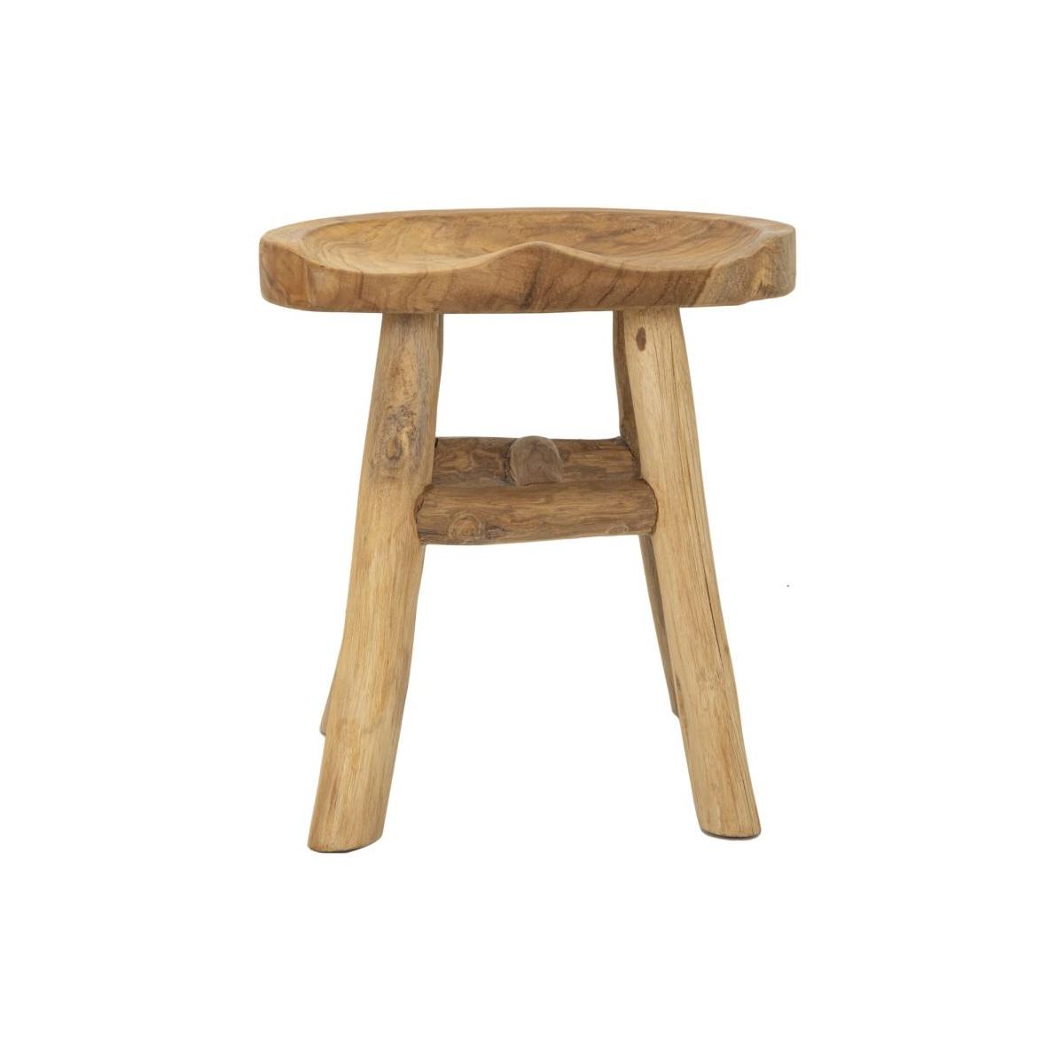 Sgabello sel in teak riciclato cm 40x32x42 (pezzi unici - non rip. in serie)