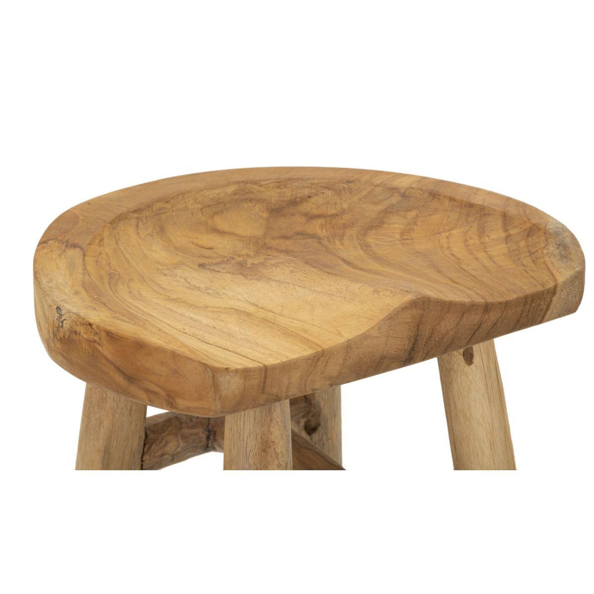 Sgabello sel in teak riciclato cm 40x32x42 (pezzi unici - non rip. in serie)