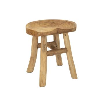 Sgabello sel in teak riciclato cm 40x32x42 (pezzi unici - non rip. in serie)