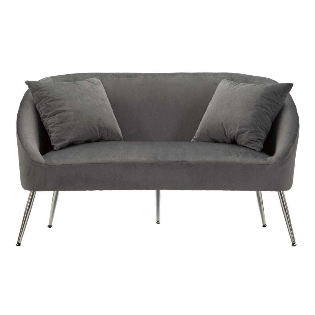 Divanetto silvery c/cuscini cm 137x69x79