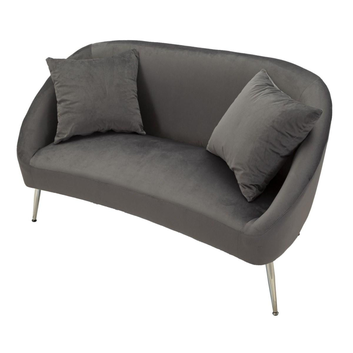 Divanetto silvery c/cuscini cm 137x69x79