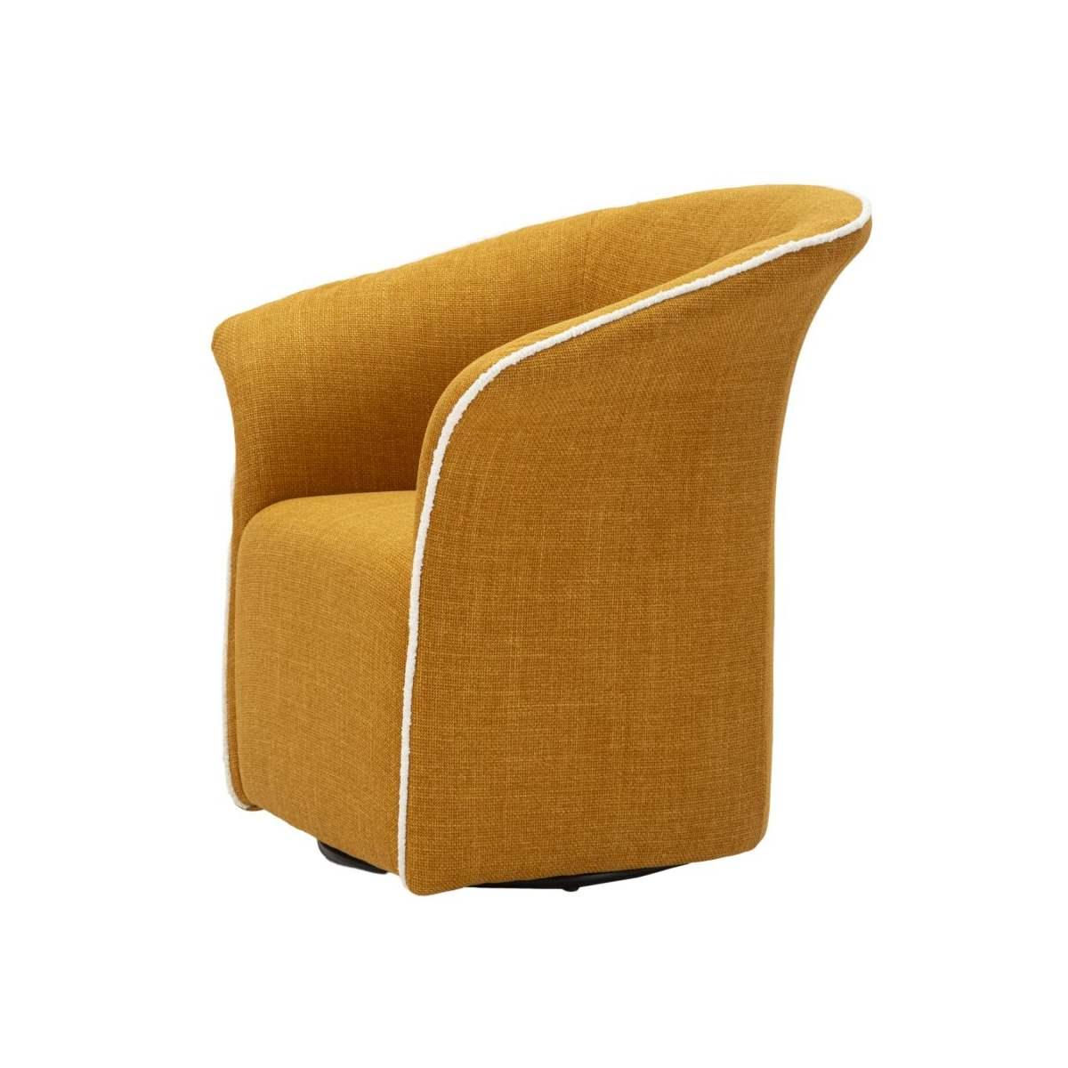 Poltrona girevole siena senape cm 83,5x66x80 (seduta altezza cm 42)
