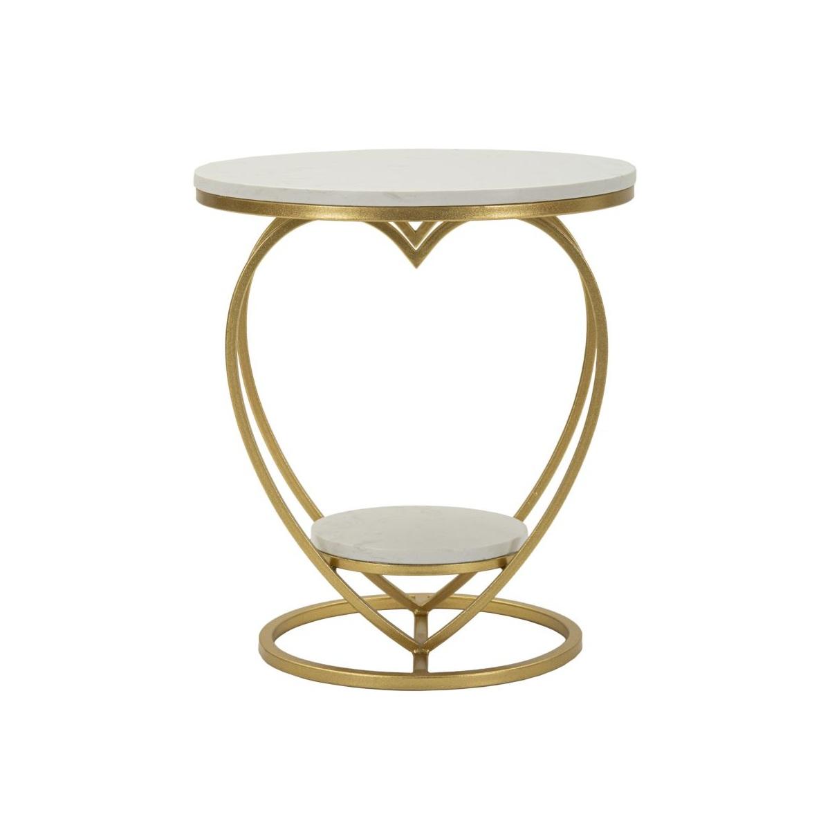 Tavolinetto heart oro cm Ø 40x45,5