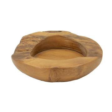 S/tasche erusi in teak ric. cm Ø 20x6 min 2 (pezzi unici - non rip. in serie)