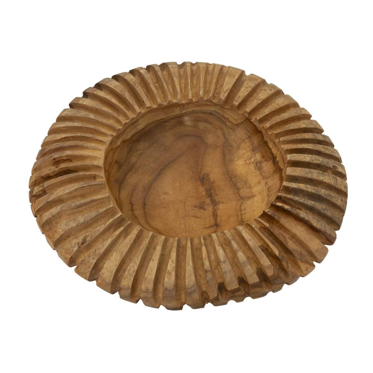 S/tasche geris in teak riciclato cm Ø 35x7 (pezzi unici - non rip. in serie)