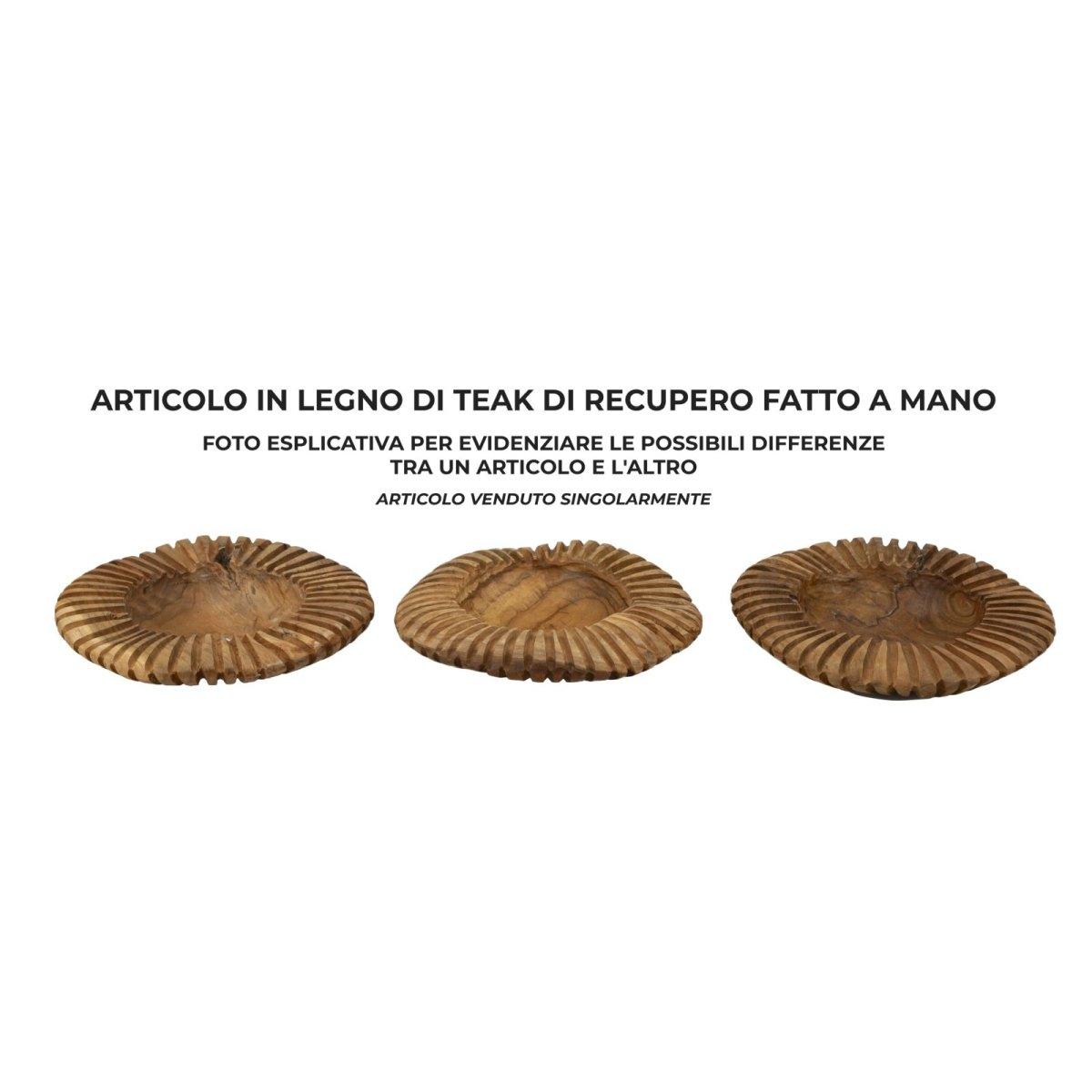 S/tasche geris in teak riciclato cm Ø 29x7 (pezzi unici - non rip. in serie)