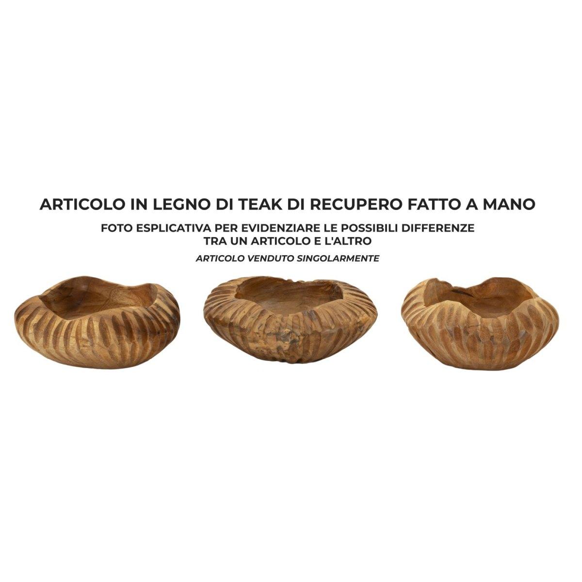 S/tasche geris in teak ric. cm Ø 19x8 min 2 (pezzi unici - non rip. in serie)
